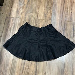 Pleated pleather mini skirt